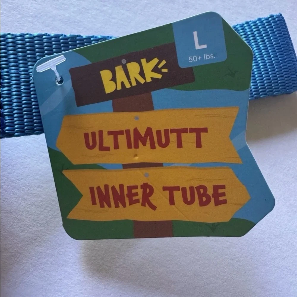 Bark Box - Plush Dog Toy - Ultimutt Inner Tube - Tug/Squeaker/Crinkle L NWT‎